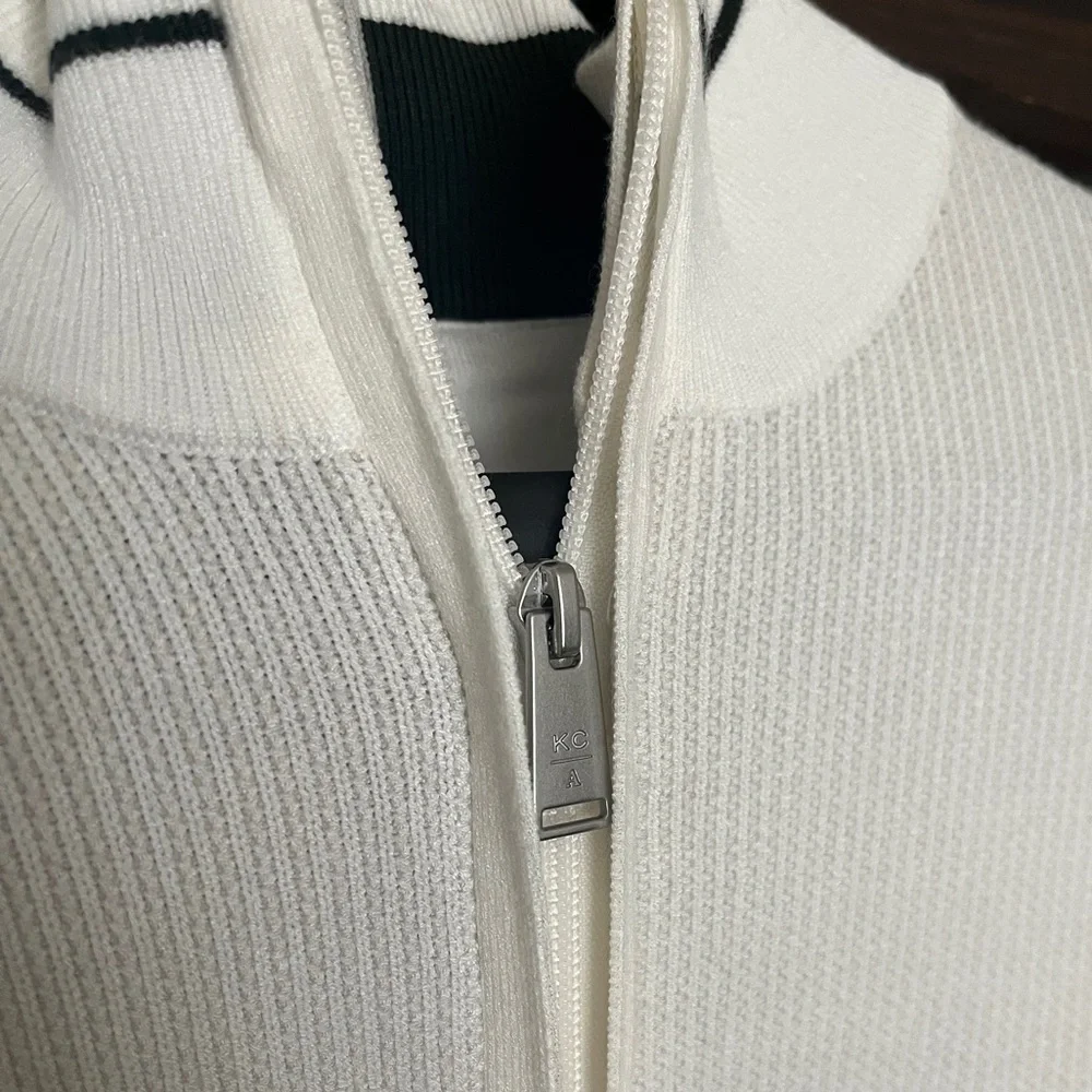 Men’s Classic English Rib Sweater with Half Zip, Medium